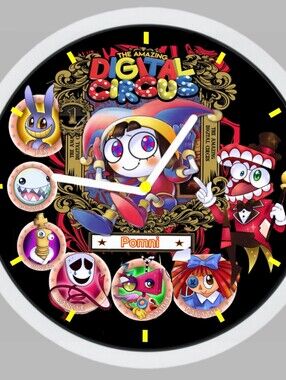 The Amazing Digital Circus Pomni Wall Clock - Colorful Character Art With Led